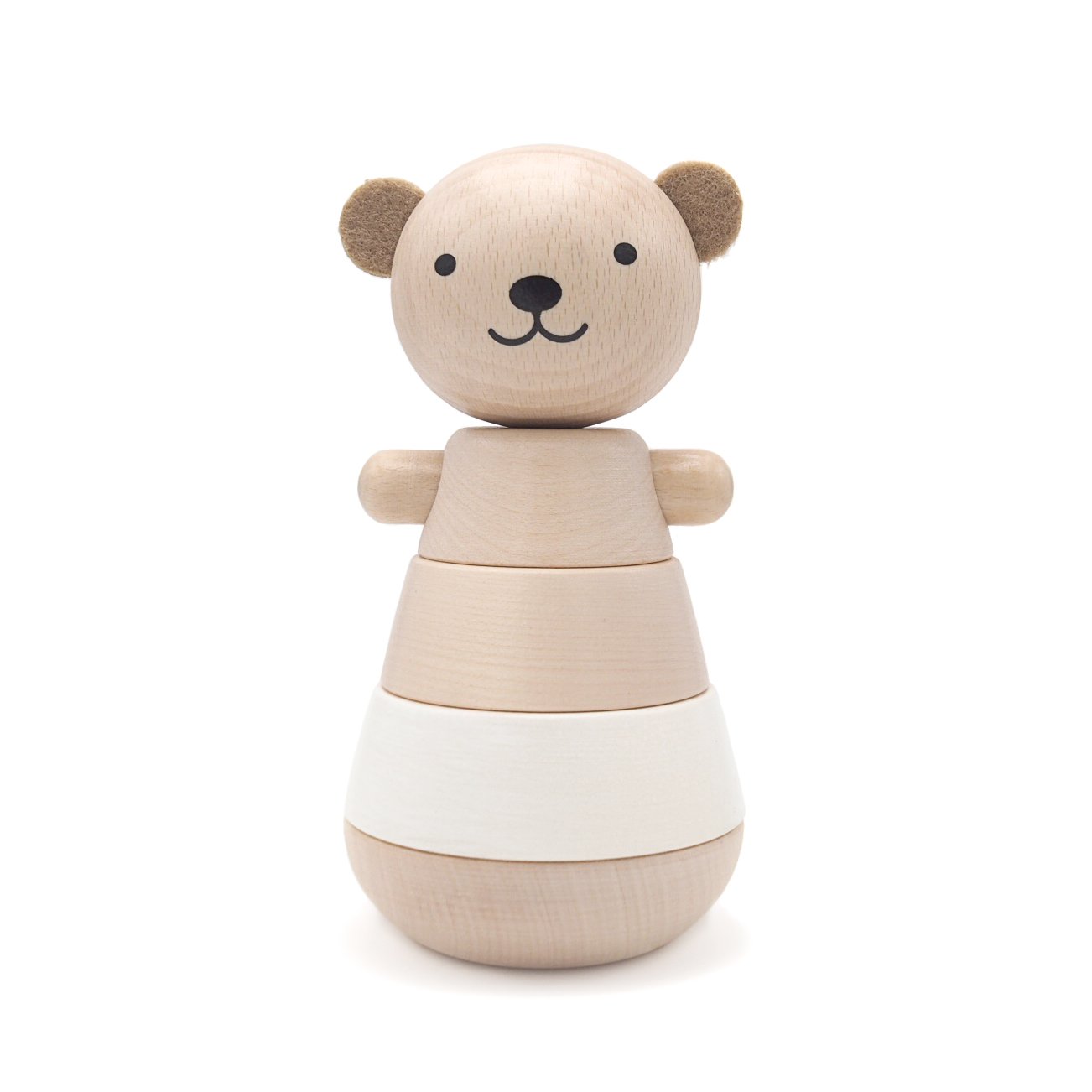 Jouet en bois - Ours empilable  blanc