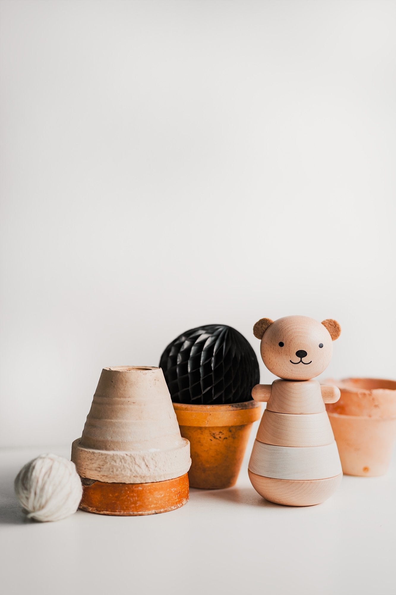 Jouet en bois - Ours empilable  blanc