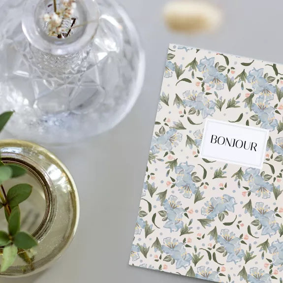 Carte double Bonjour Fleuri avec enveloppe