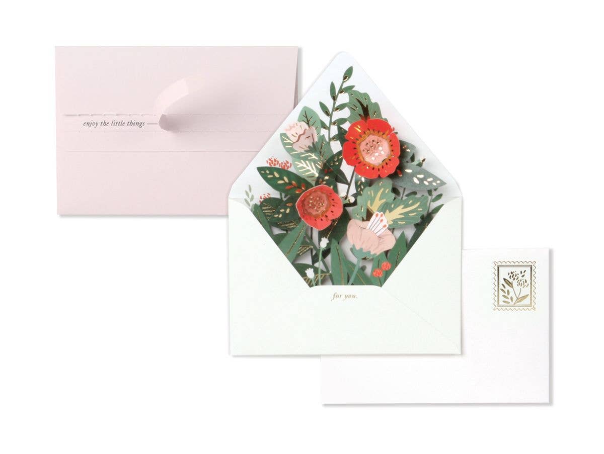 Carte pop-up Enveloppe florale 0 allergie et 100% waouh s - Popshots Studios