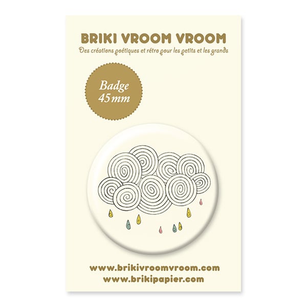 Badge - nuage pluie