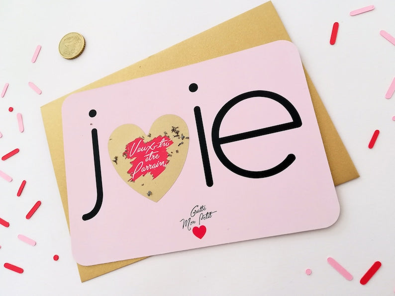 Carte à gratter - joie - Veux-tu être mon parrain?