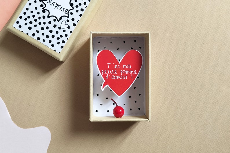 Boîte diorama - T'es ma petite pomme d'amour