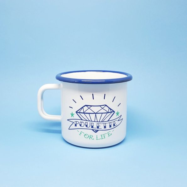 Tasse émaillée - “Poulette For Life”