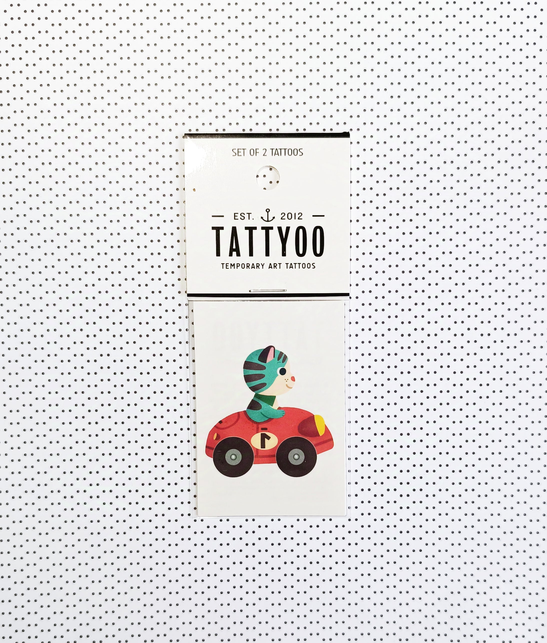Tatouages éphémères - Chat en voiture