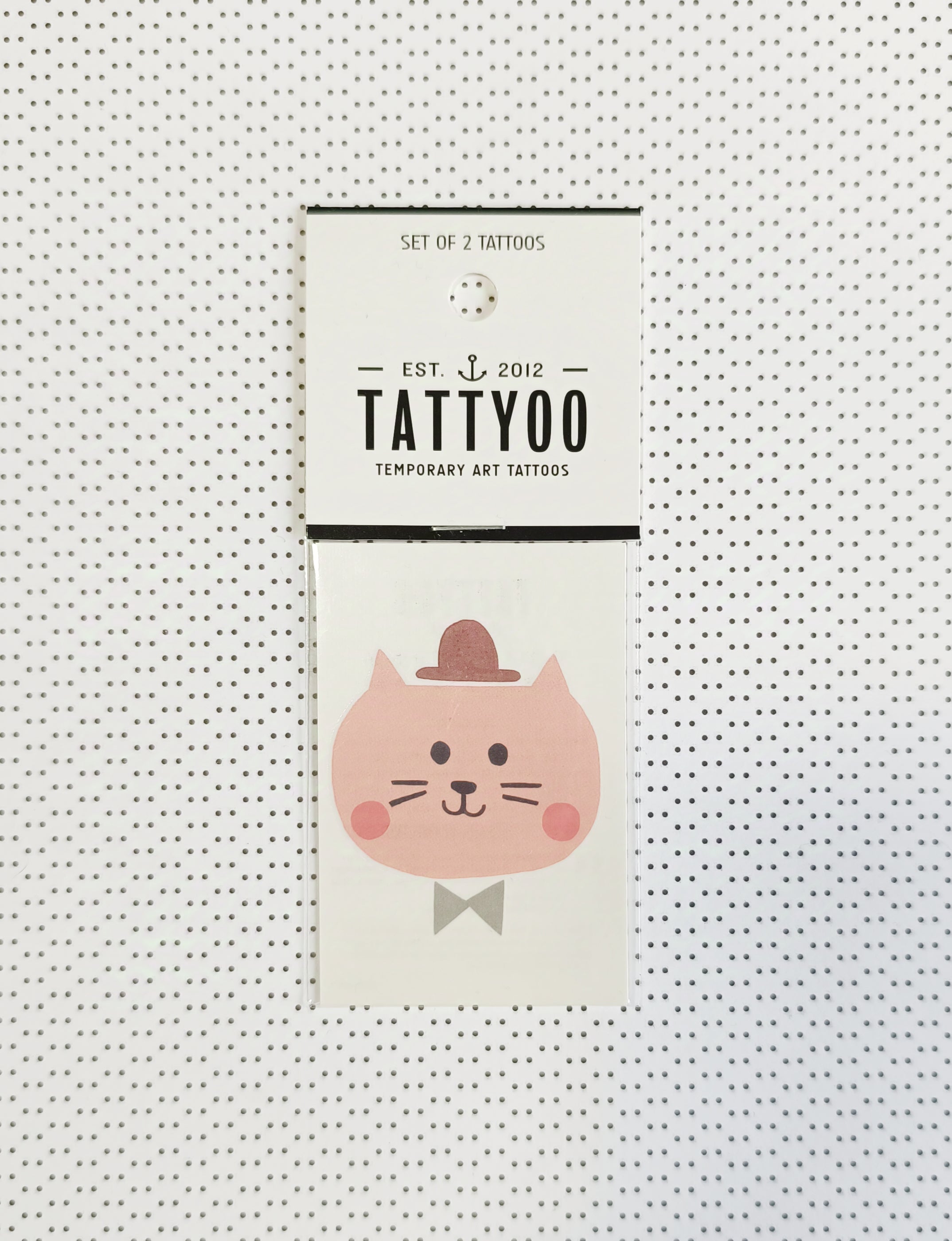 Tatouages éphémères - chat avec chapeau