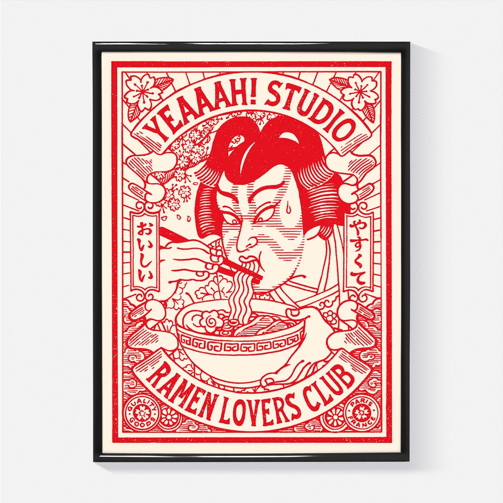 Affiche illustration japonaise - Ramen Lovers Club