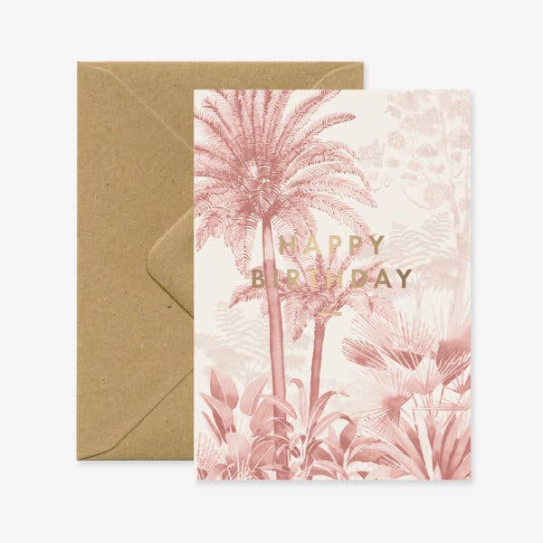 Carte anniversaire - Forêt Rose