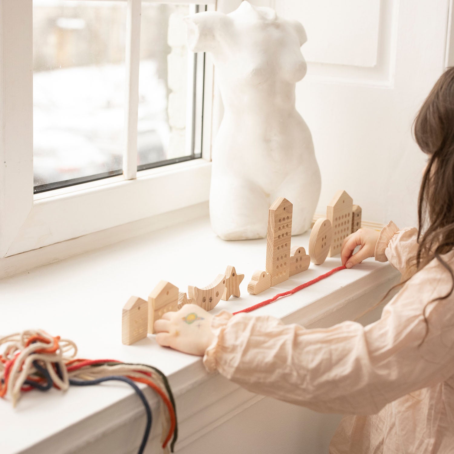 Jouet en bois - Ensemble de jouets à lacer
