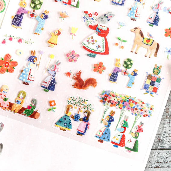 Planche stickers - Rabbit garden