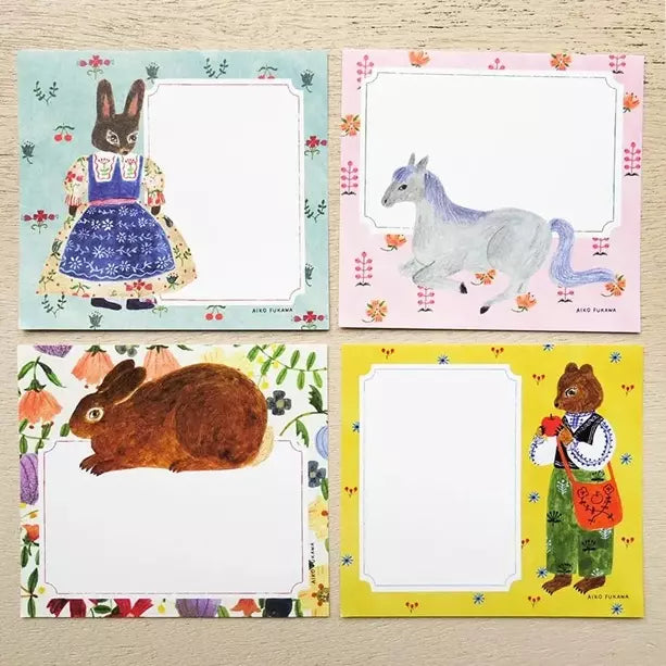 Memo pad - Flower and animals