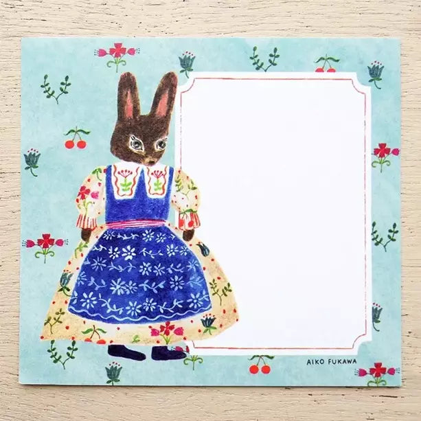 Memo pad - Flower and animals