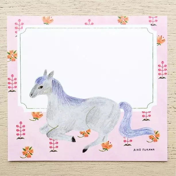 Memo pad - Flower and animals