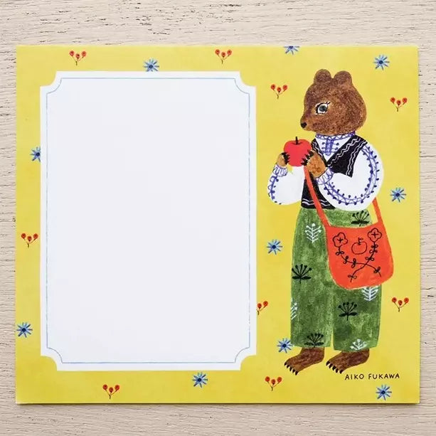 Memo pad - Flower and animals