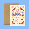 Carte Postale “Good Things Ahead” – Illustration Florale