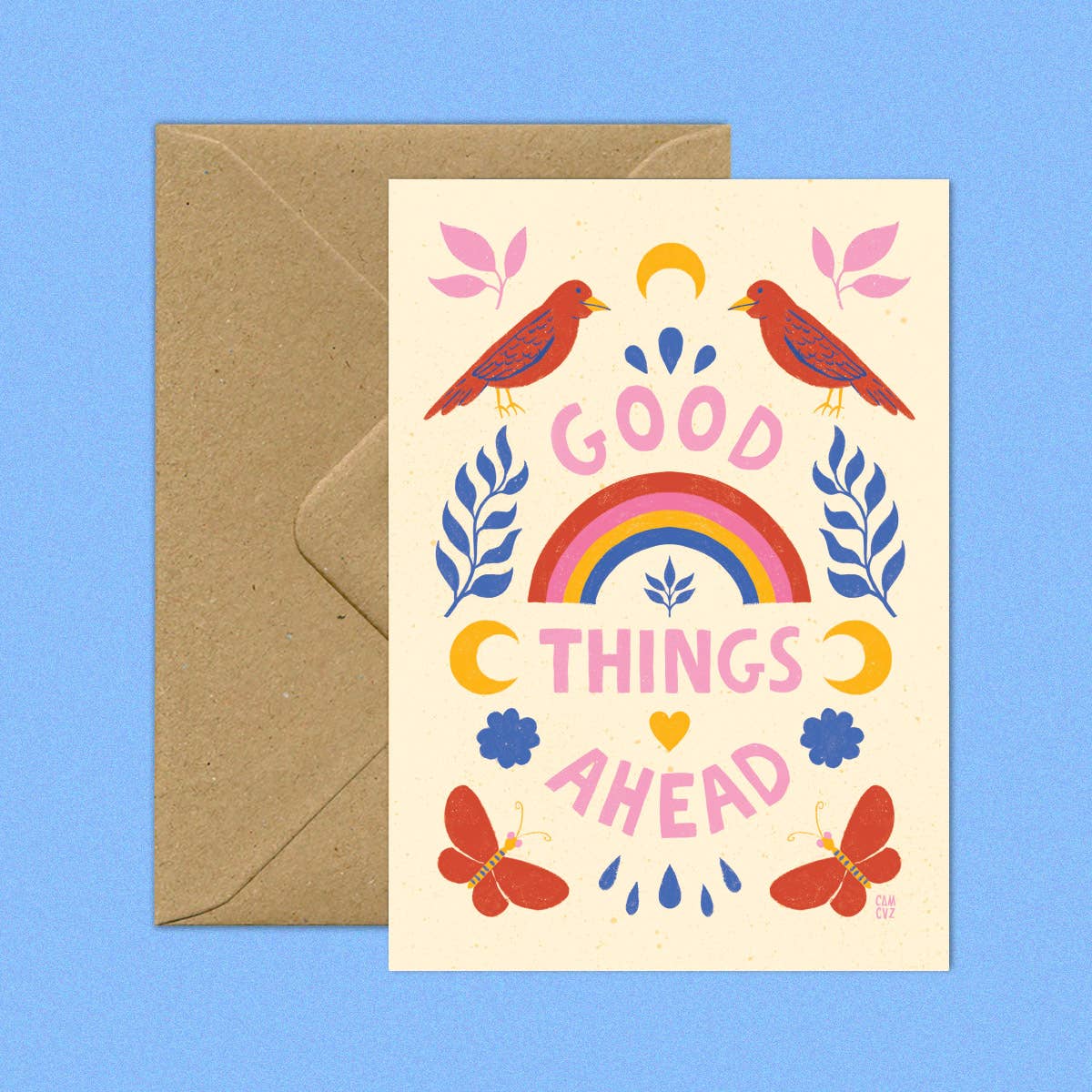 Carte Postale “Good Things Ahead” – Illustration Florale
