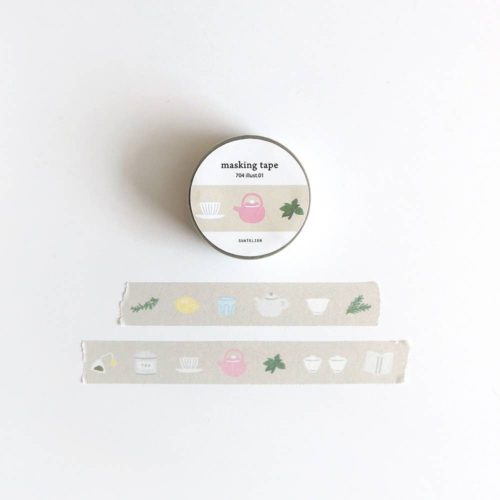 Masking tape #704 - Illust. 01 - Tea time