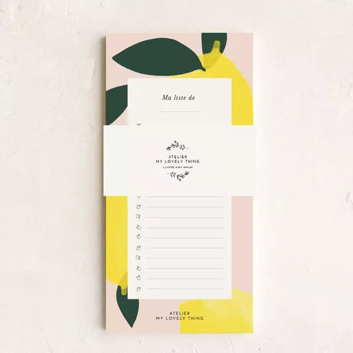 Bloc-notes illustré - zeste de citron