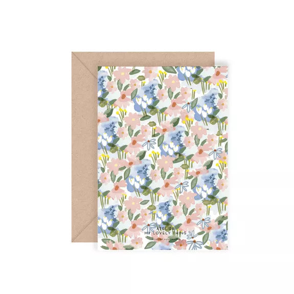 Carte double Merci - Parenthèse Florale avec enveloppe