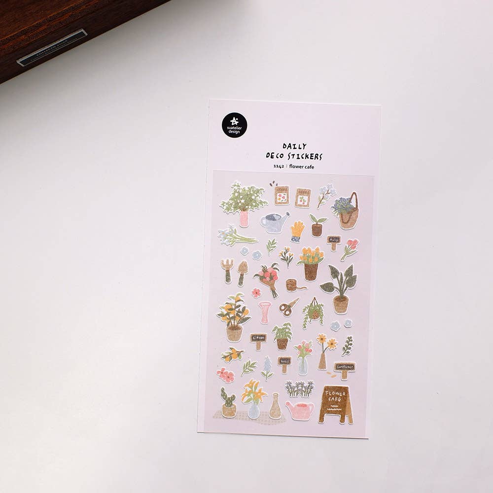 Stickers #1142 - Daily deco - Flower cafe