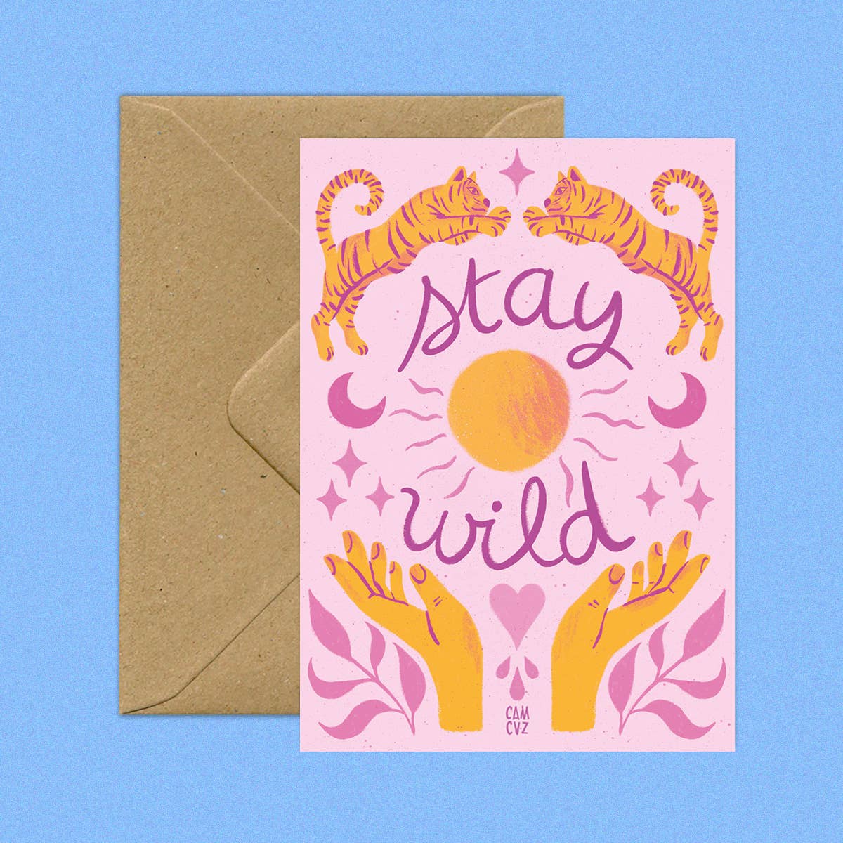 Carte Postale “Stay Wild” – Illustration Florale Bohème
