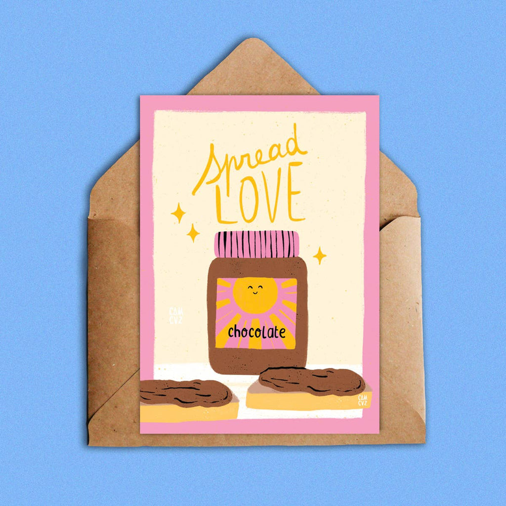 Carte Postale “Spread Love” – Pâte à Tartiner & Humour