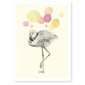Affiche illustrée - flamant rose