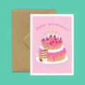 Carte Postale “Layer Cake” – Anniversaire & Gâteau Rose