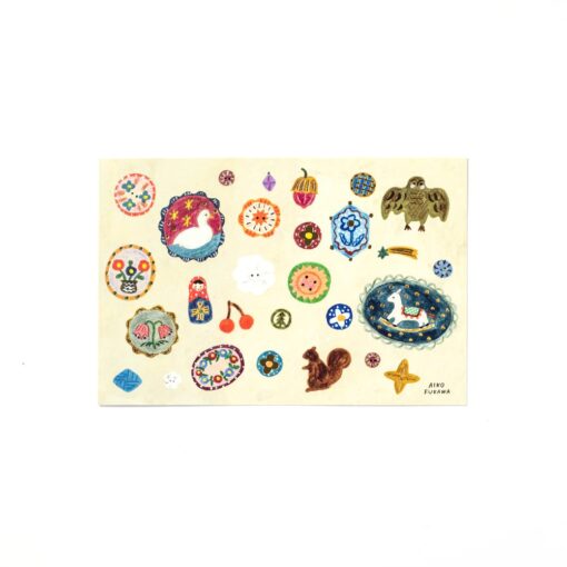 Carte postale estampillée à chaud - Brooch