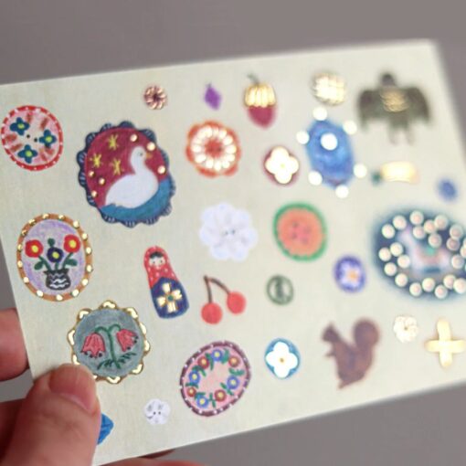 Carte postale estampillée à chaud - Brooch