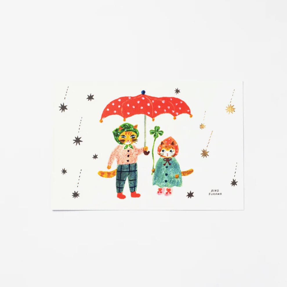 Carte postale estampillée à chaud - Raindrop