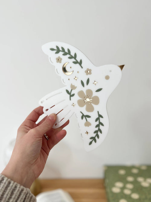 Bijou de mur - Colombe en fleurs