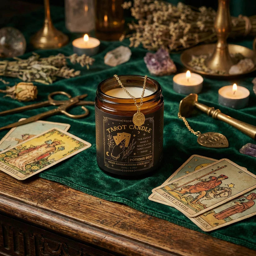 Bougie mystique - Tarot avec pendentif